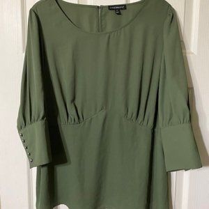 Lane Bryant Olive Green Dress Top